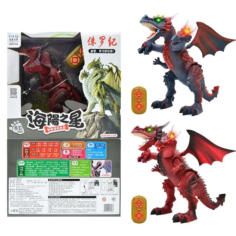

Remote Control Electric Dinosaur Toy Walking Sounded Toy Early Education Puzzle Intelligent Three-Headed Dragon Christmas Gift
