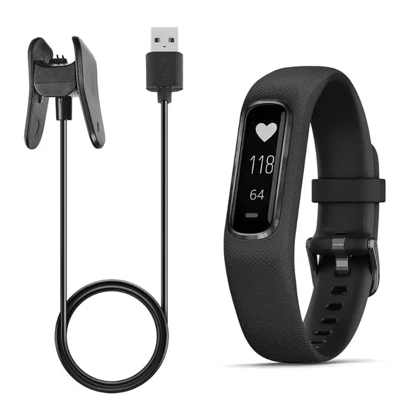 

ALLOYSEED 1m Smart Watch USB Charging Cradle Clip Dock Station Smart Bracelet Charger Data Cable Stand For Garmin Vivosmart 4