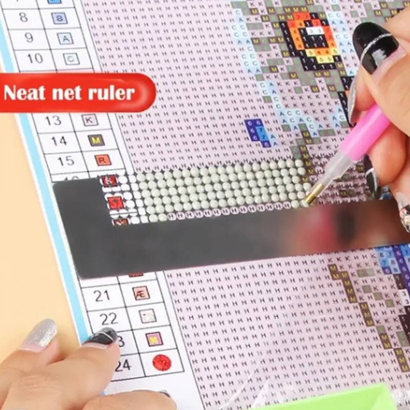 

Diamond Painting Screen Ruler Stainless Steel Mesh Ruler Dot Drill Tool Magic Diamond Embroidery Mesh Tool