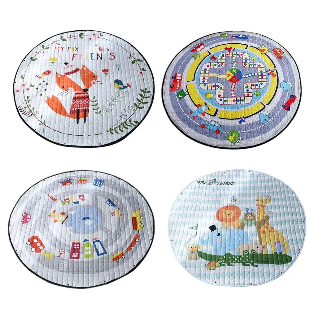 

Children Crawling Mat Cotton Round Cartoon Active Printing Dyeing Healthy Polyester Fiber Multi Purpose Play Mat