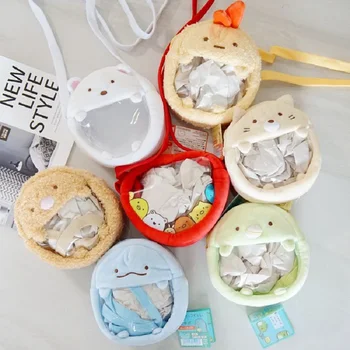 

1 Pc Kawaii Japanese Sumikko Corner San-X Corner Bio Plush Backpack Handheld Biological Cloak Women Animal Bag wallet Girls Gift