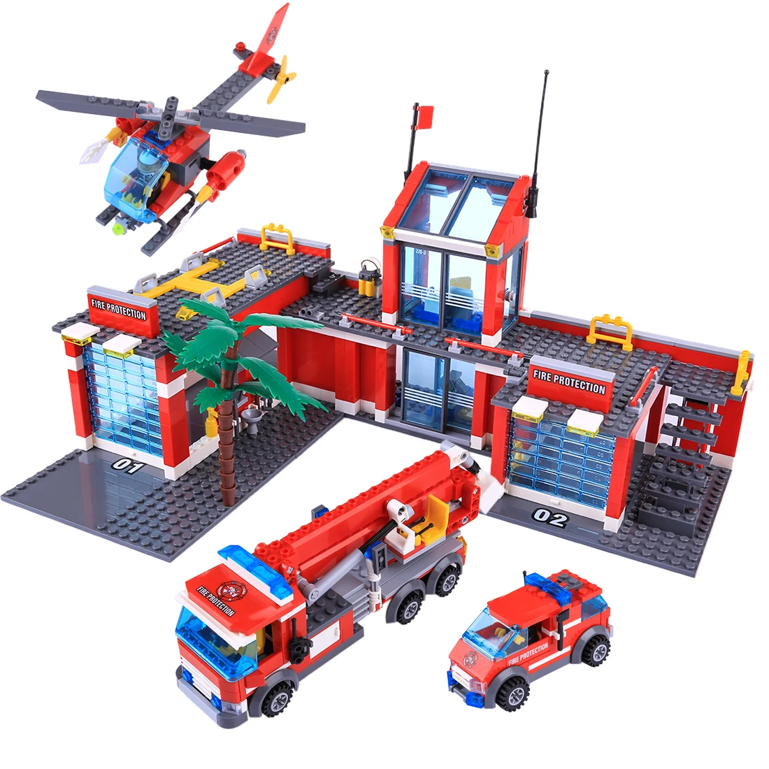 

DIY Small Particle Building Block Fire Fighting Forces Model Children Puzzle Assemble Toy Gift For 100% Building Block Brands