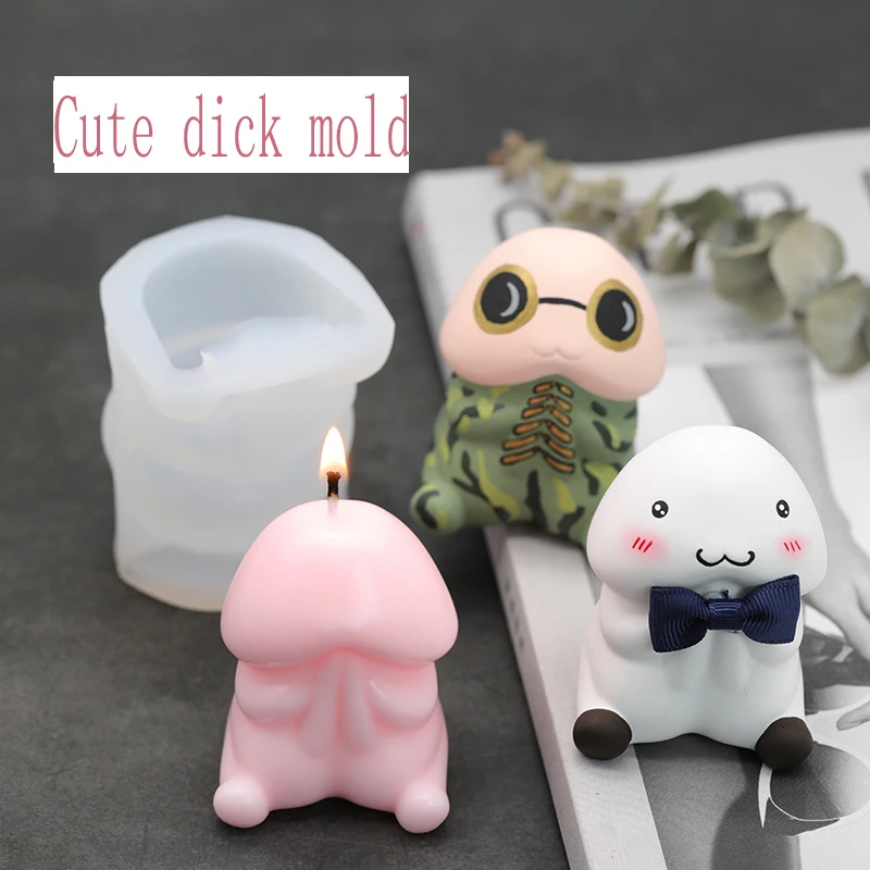 

3D Cute Dick Silicone Candle Mold Suit for making mousse cakes chocolate jelly Aroma plaster handmade mold soap Gypsum crafts