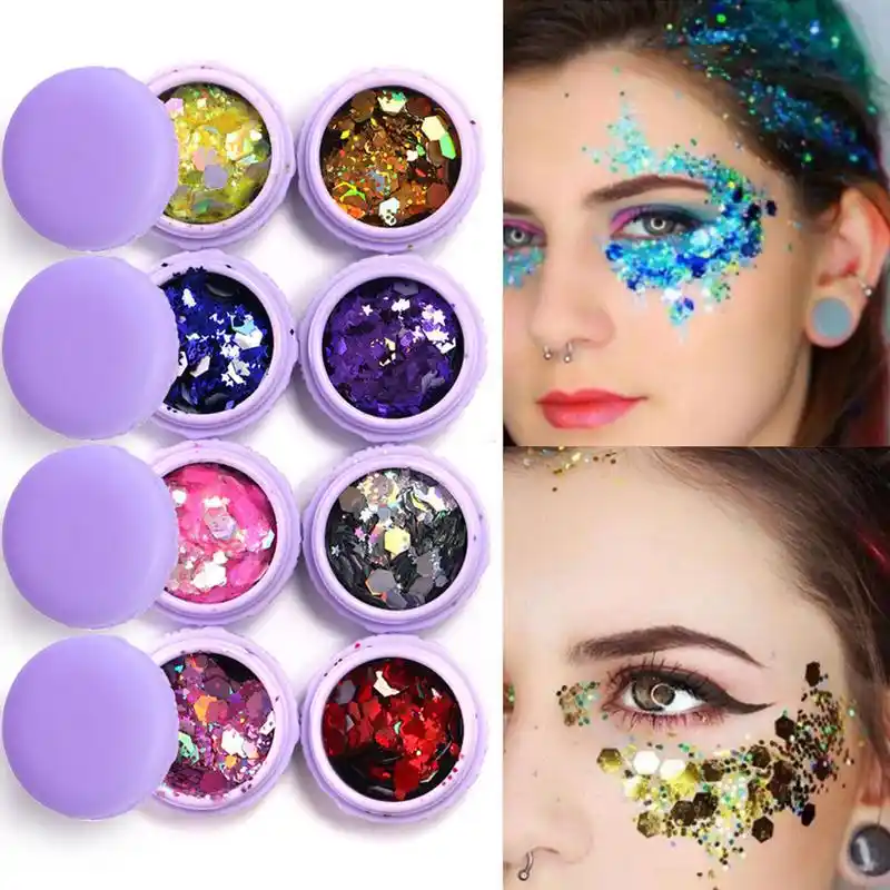 8 Colors Laser Sequins Flash Beauty Makeup Music Festival Party Beauty Makeup Music Festival Party