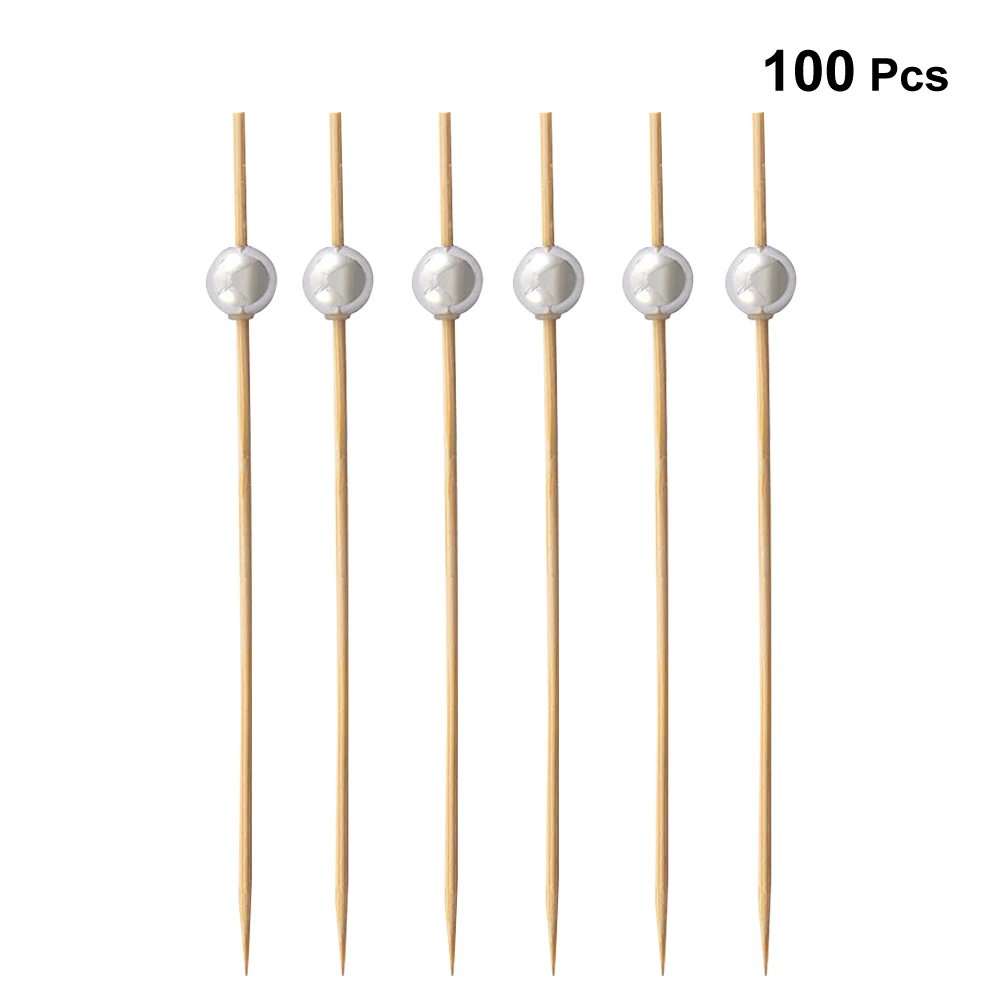 100 Pcs 12 Cm Cocktail Picks Disposable Creative Handmade Round Beads 100 Pcs 12 Cm Cocktail Picks Disposable Creative Handmade Round Beads