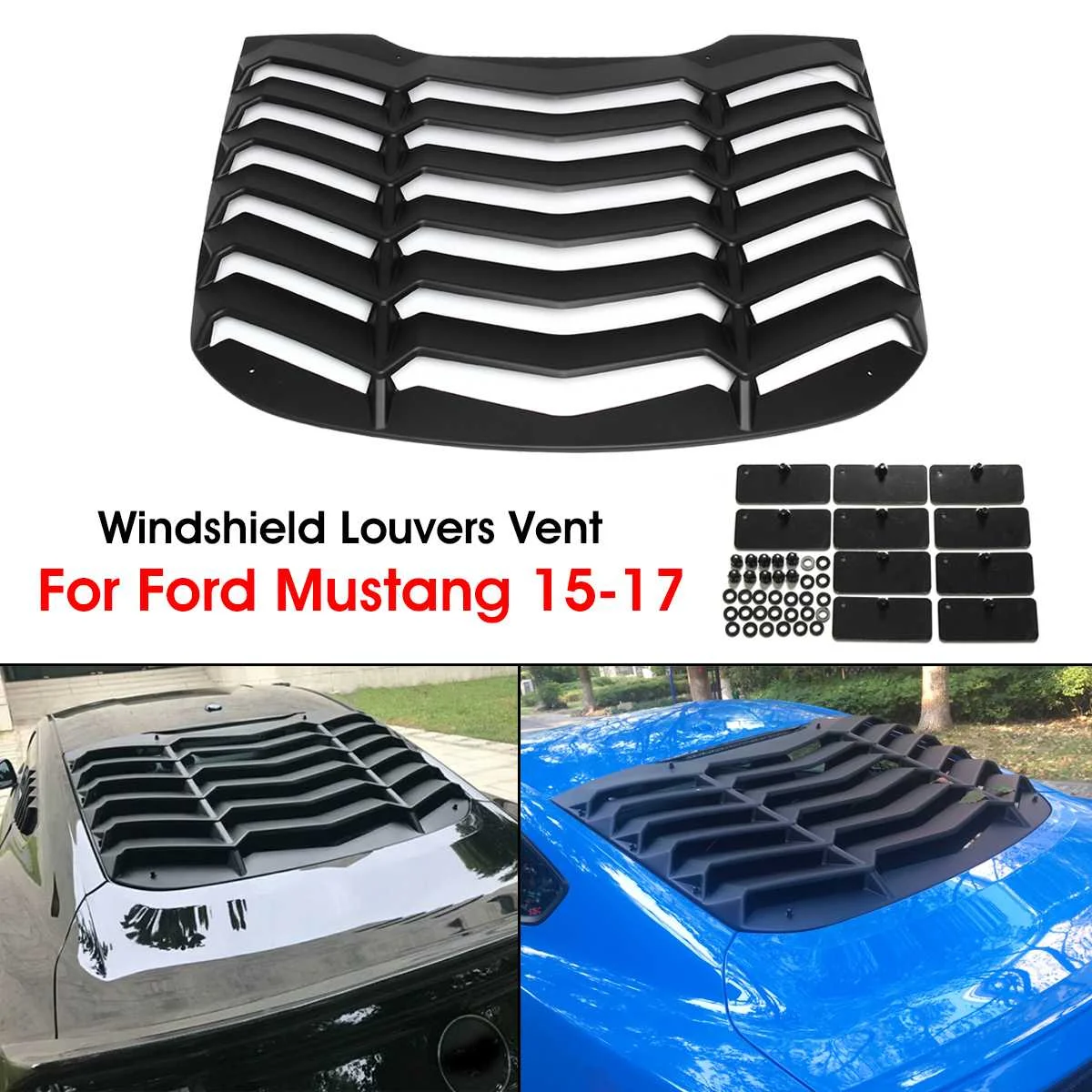 

Car Rear Window Louver Air Vent Sun Visor Window Sunshade Cover for Ford/Mustang 2015-2017