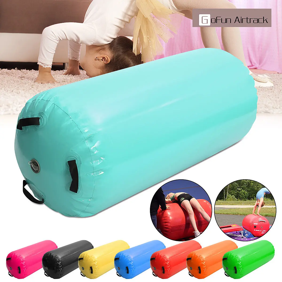 

35.4x47.2inch Inflatable Gymnastic Beam Yoga Gymnastics Cylinder Airtrack Exercise Tools