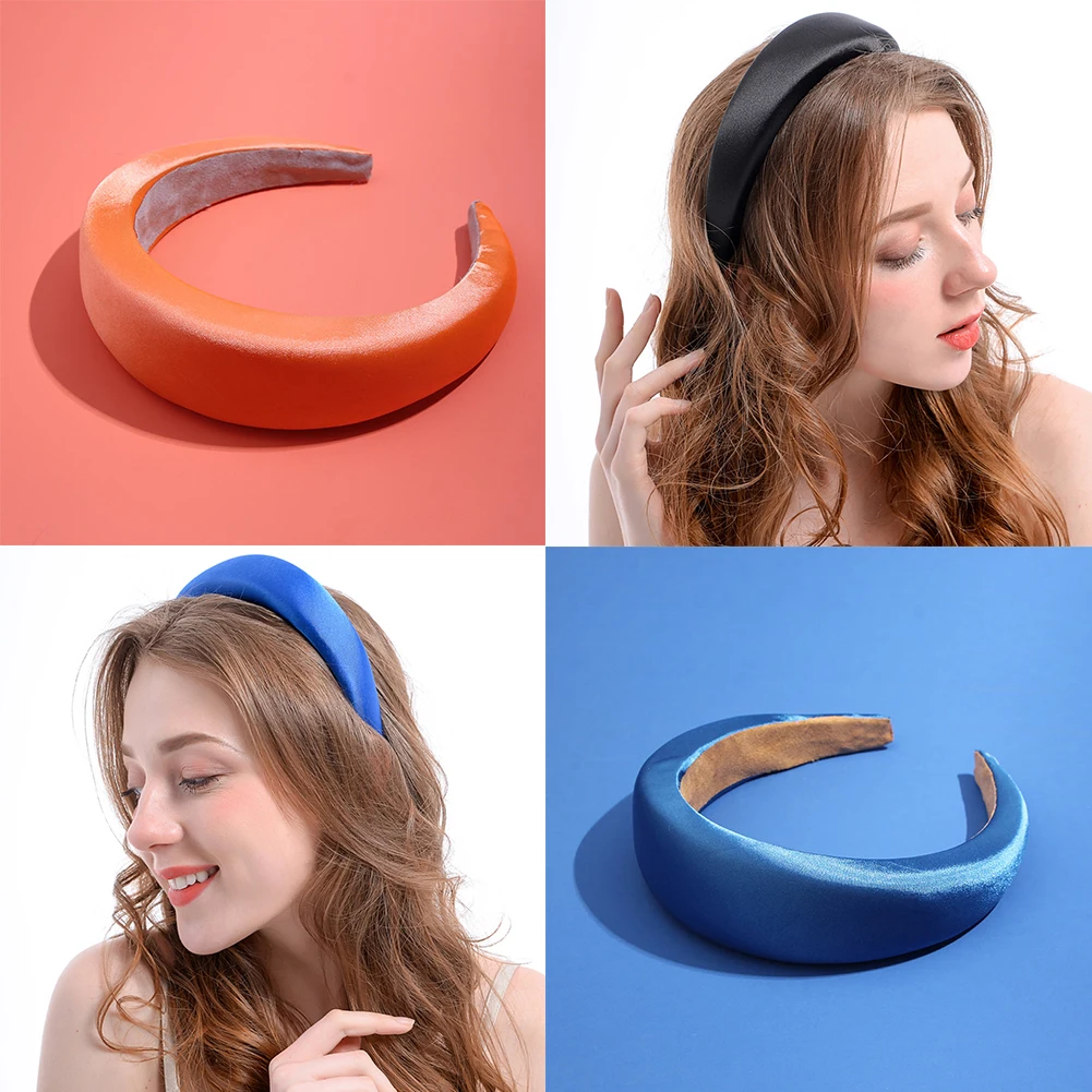 JUST FEEL 2019 Bohemian Silk Thick Hair Headband For Women Hair