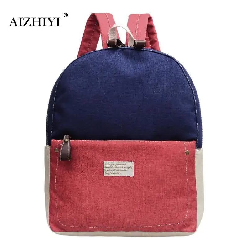 

2019Cheap Mochila Black Backpack Hit Color Unisex Canvas Women Backpack SchoolBags For Teenagers Couple Casual Knapsack