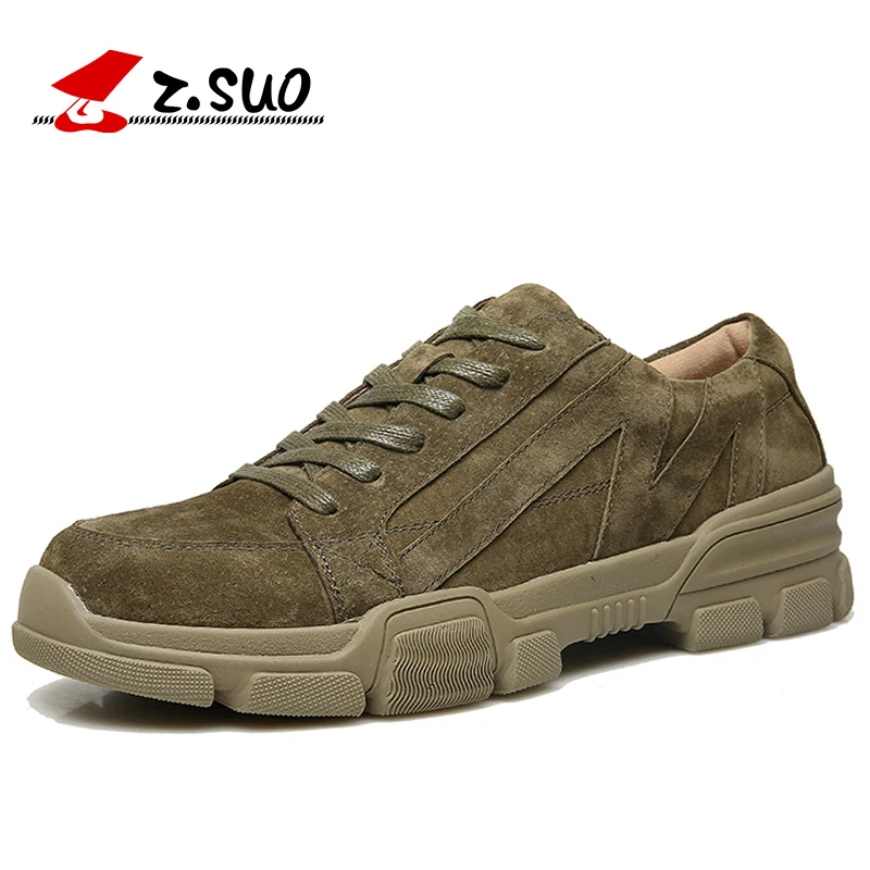 Chaussures Homme Marque D'extérieur black En green Nouveau Respirantes Armée Cuir De Décontractées Zsuo Vert Suédé Hommes Sandy Pour Mode Baskets Printemps EIWH2D9