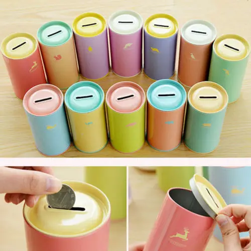 

Saving Money Can Bank The Money Tin Coin Box Storage Piggy Cartoon Child Kid Toy Storage Bottle