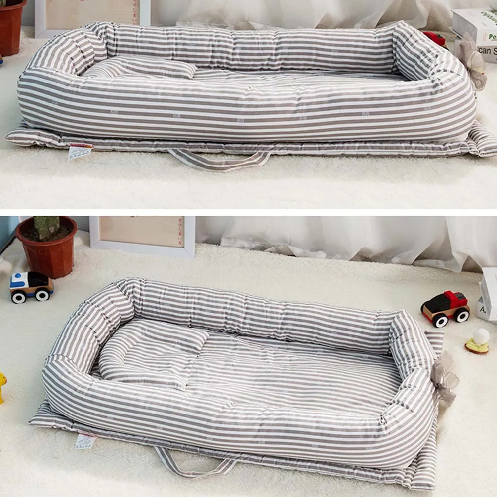 Folding Bionic Bed Portable Toddler Cotton Cradle Baby Bassinet Bumper Sleep Baby Nest for Newborn Play Mat Travel Bed J75