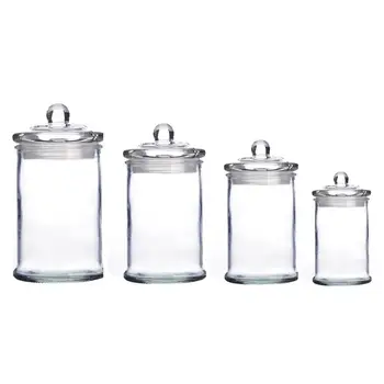 

4pcs Glass Jars Airtight Portable Nut Containers Spice Jars for Home