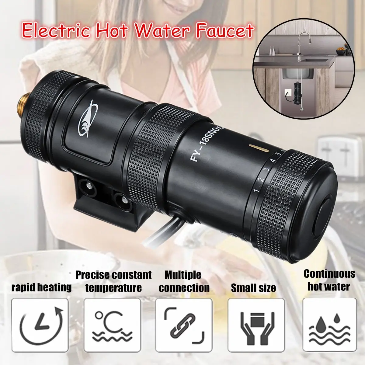 Good Value 3400w Electric Faucet Water Heater Instant Heating