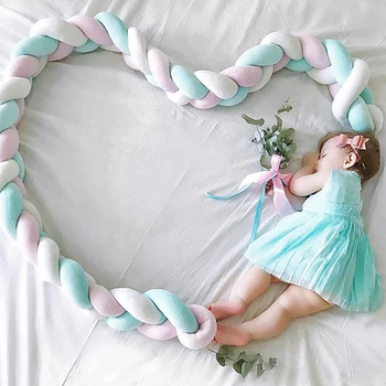 

2019 Fashion Soft Knot Pillow Decorative Baby Bedding Sheets Braided Crib Bumper Knot Pillow Cushion