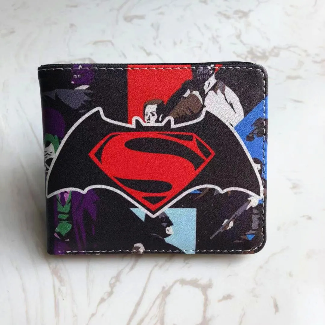 

Batman v Superman Wallet Young Men and Women Short Wallets Fashion Student Purse PU Leather Cosplay Gift Otaku Cool