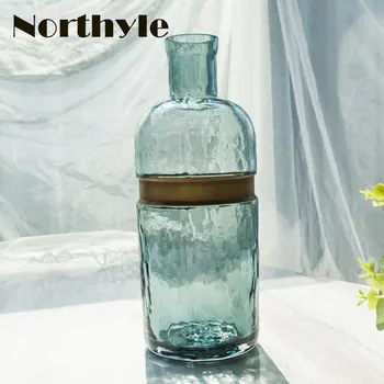 

Europe Golden round glass Flower Vase Home Decoration flower bottle Wedding Decoration Vase desk decor