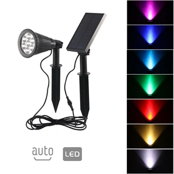 

Solar Light Outdoors Spotlight Lawn Flood Light 7 LED Adjustable 7 Color In 1 Wall Lamp Solar Lights For Garden Decoration