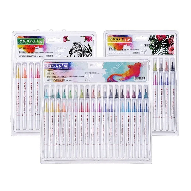 

12/24/36PCS Colors School Art Supplies Markers Pens Painting Brush Pen Fineliner Permanent Whiteboard Stationery 04361