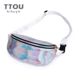 TTOU модная сумка на пояс Женская лазерная сумка-бум голографическая Женская поясная сумка на пояс в стиле хип-хоп маленькая Женская поясная