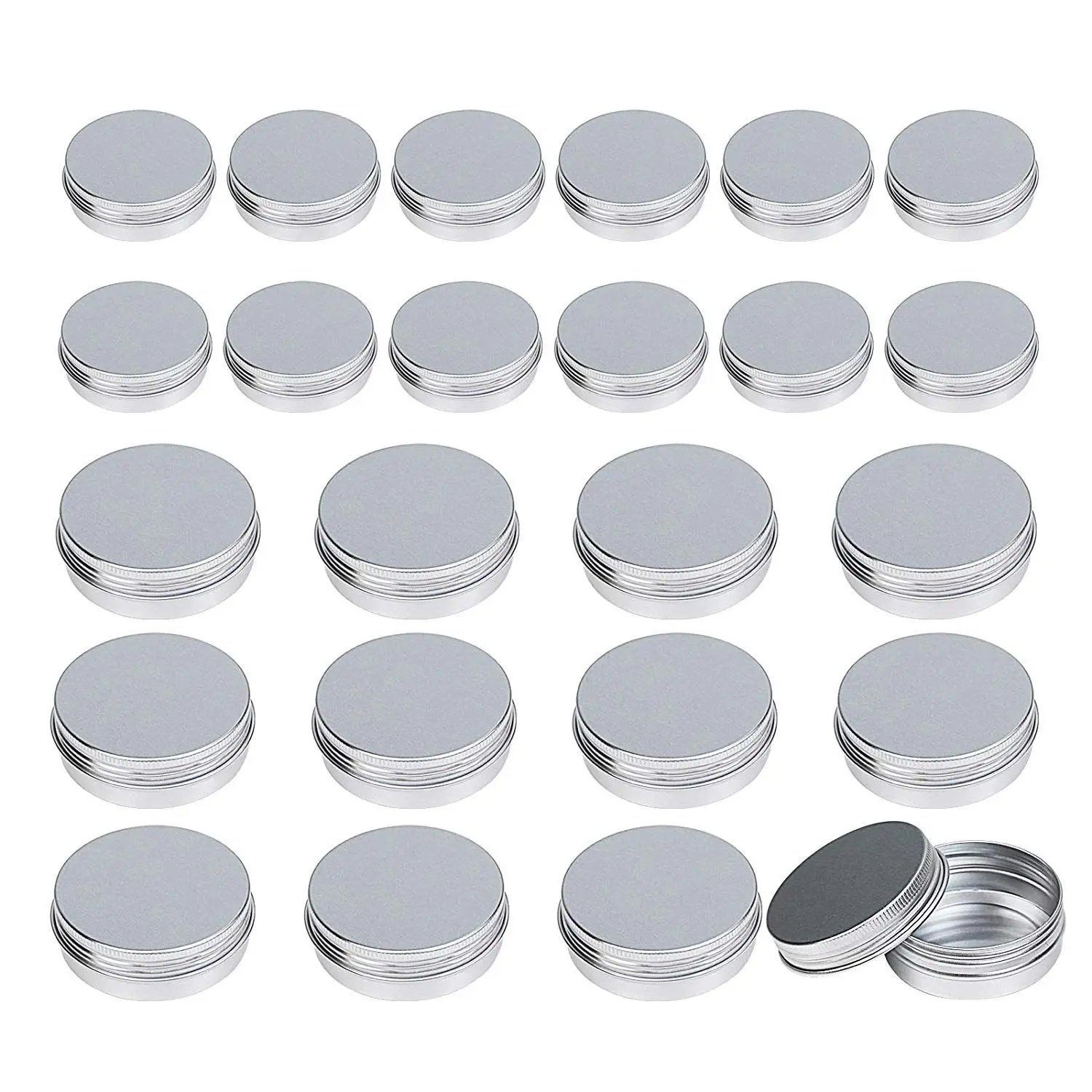 Алюминиевые жестяные банки, 24 шт(1 унция 30 мл+ 2 унции 60 мл) алюминиевые контейнеры для косметики круглые банки с крышкой винта для поделок, Cosmet