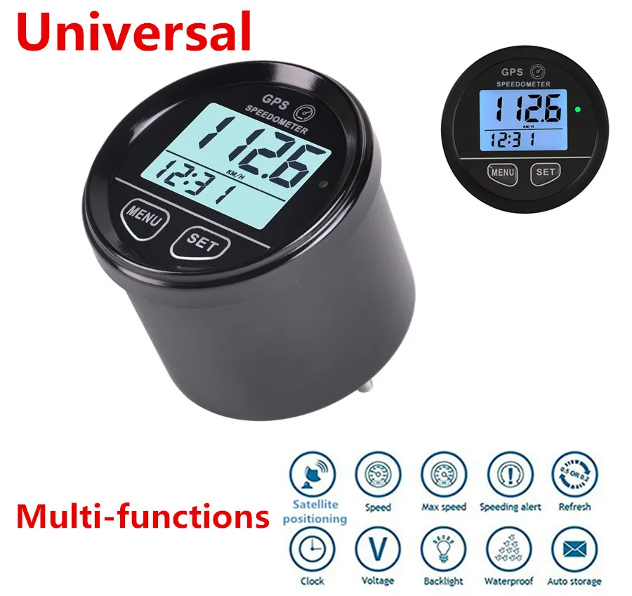 

12v-24v 52mm GPS Speedometer Gauge Odometer Meter Digital Dash Mph Kmh for Motorcycle Car Truck Boat Marine