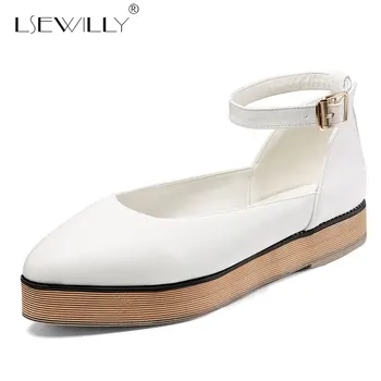 

Lsewilly New Hot Sale Elegant Women Flats 2019 Spring Summer Platform Heels Casual Shoes Woman Round Toe Large Size 28-52 E644