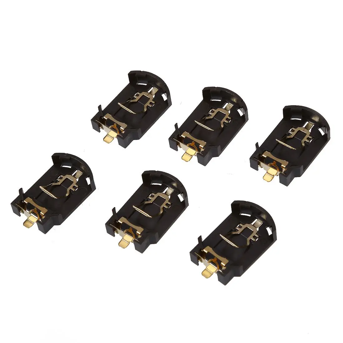 6PCS Brown Plastic Housing CR2032 Button Cell Battery Socket Holder Case |