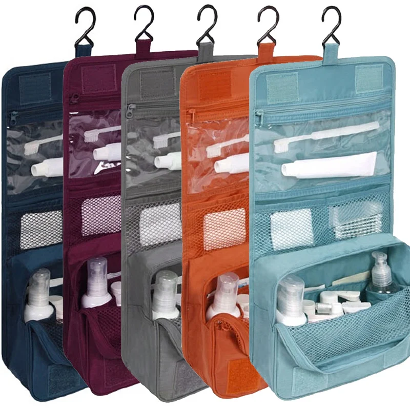  2019 Hot Foldable Travel Storage Wash Bags Cosmetic Storage MakeUp Bag Folding Hanging Toiletry Was
