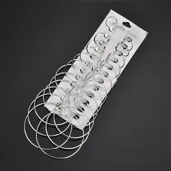 

12 Pairs/Set Round Earrings For Women Jewelry Silvery Gold Small Big Circle Hoop Earrings For Women Earring Sets Bohemia Earings