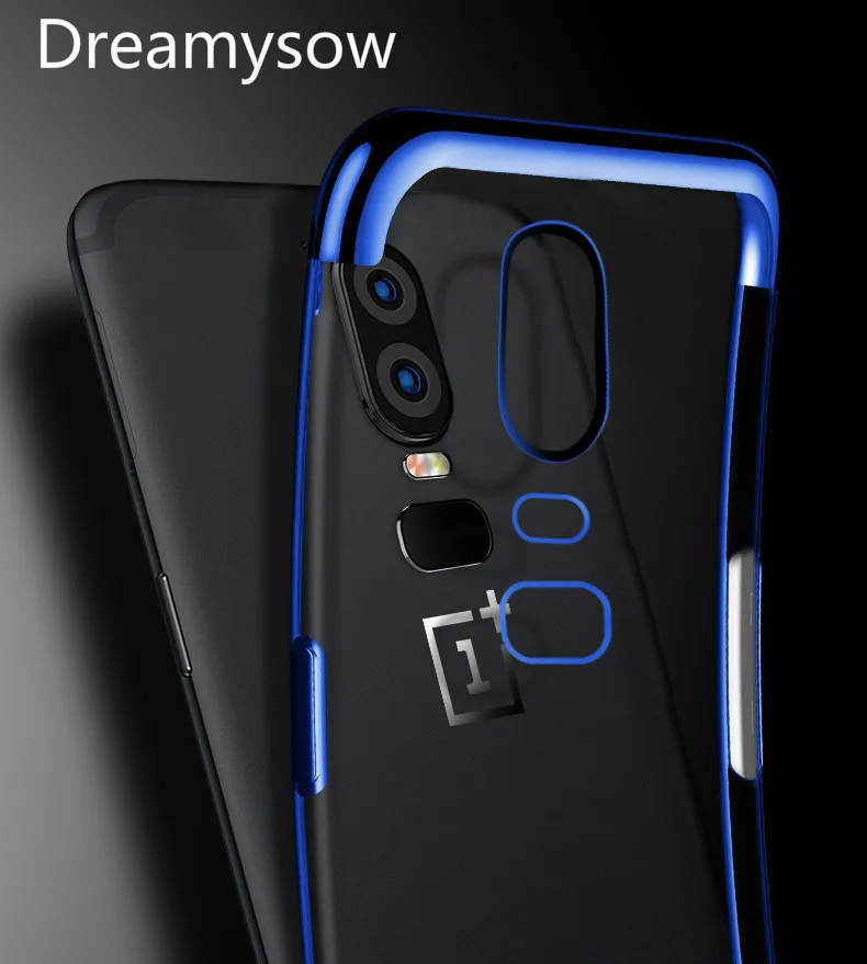 

Soft Laser Plating Phone Case For OnePlus 6 A6000 Clear ultra thin Protective Back Cover For One Plus 5 5T 6 For OnePlus 6 Case