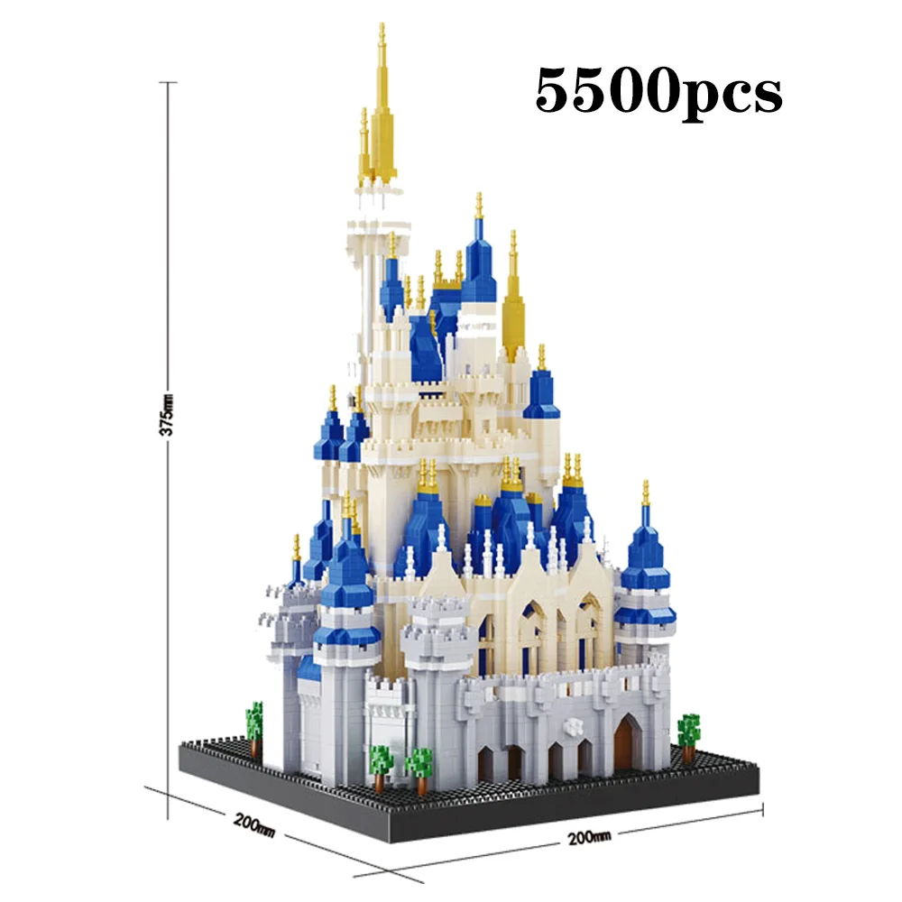 

2019 Mini DisneyIN Castle Micro Diamond Building Block Compatible legoergy Architecture 5500pcs Bricks Toys for Children Gift