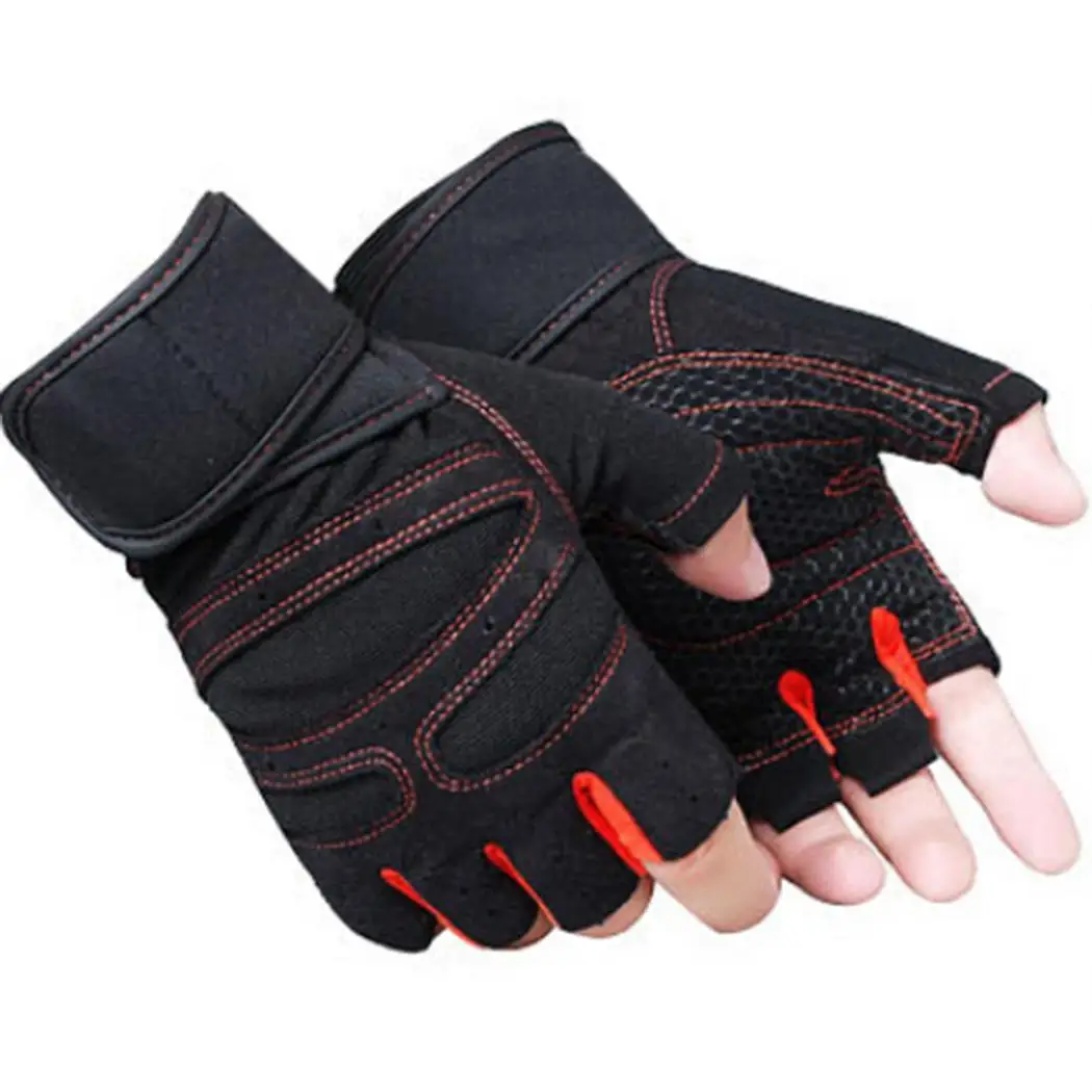 1Pair Half Finger Gym Gloves Heavyweight Sports Exercise Weight Lifting Gloves Body Building Training M-XL Sport Fitness Gloves