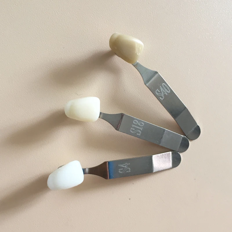 Set di sbiancamento dei denti a 20 colori guida alle tonalità 3D comparatore di colori specchio odontoiatria denti a luce fredda piastra dentale sbiancante bianca - immagine 4