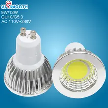 

Gu10 Led Spotlight G5.3 9W 12W COB Led Lamp Mr16 ac 110V 220V 240V Lamparas Warm Cold White Bulb for Home
