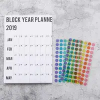 2019 год с наклейками точек плакат стиль Органайзер исследование повестка дня годовой график планировщик на стену календарь канцелярские
