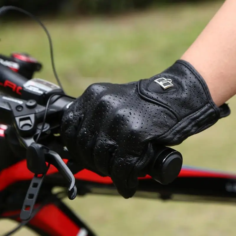 

1pair Cycling Gloves Men Women Genuine Leather Motorcycle Gloves Touch Screen Waterproof Outdoor Motocross Bike Gloves