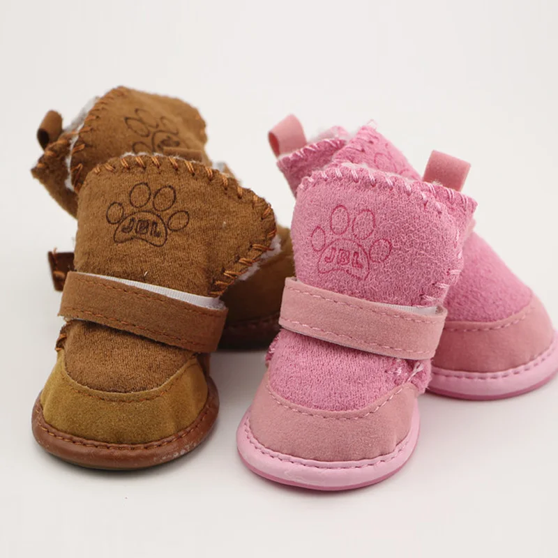 

Cat Shoes Cotton Blend Snow Walking Dog Shoes Cute Dog Boots Pet Supplies 4 Pcs Winter Warm Shoes For Dogs Puppy Sneakers