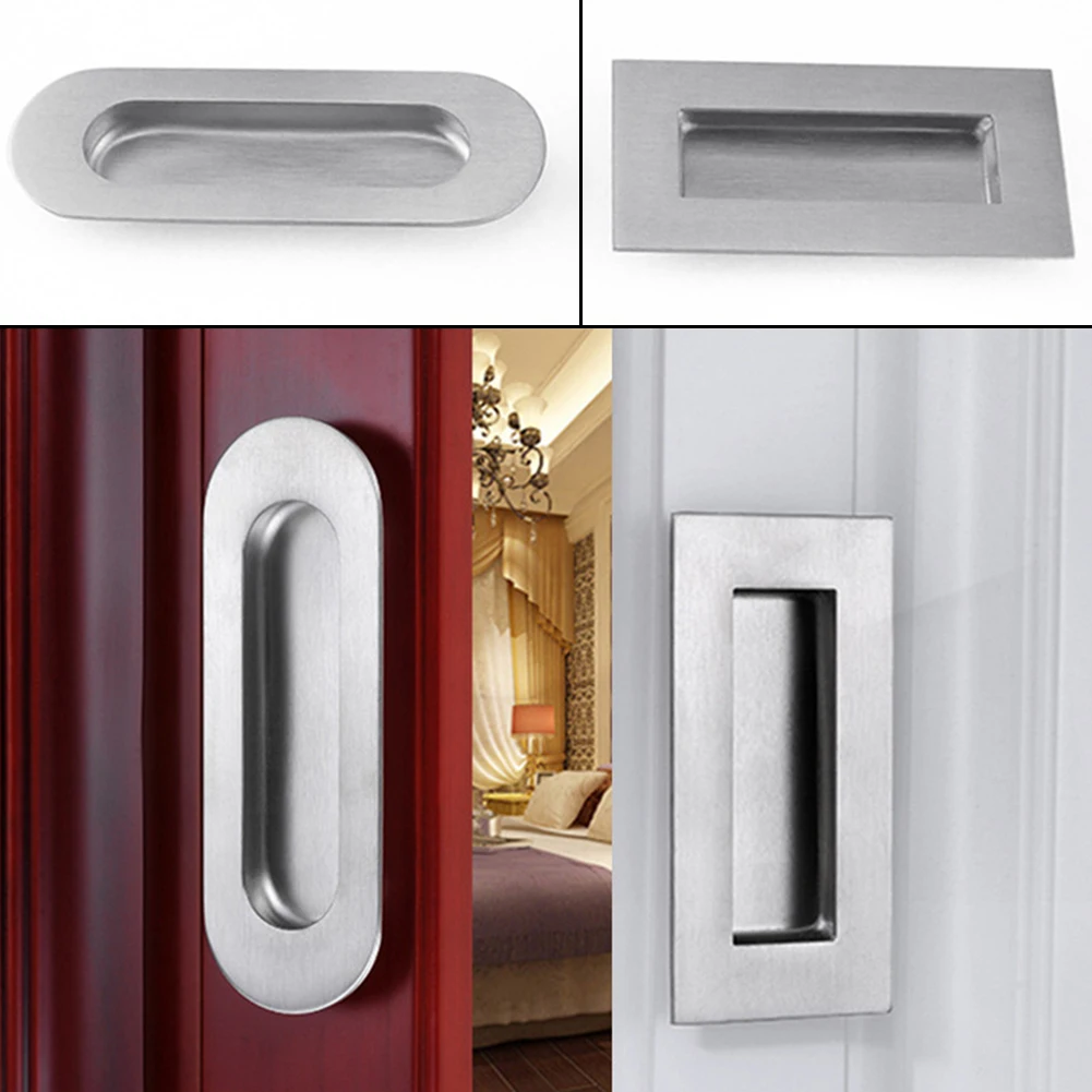 

Wardrobe Recessed Drawer Handle Door Knobs Stainless Steel Pulls Sliding Cupboard Inset