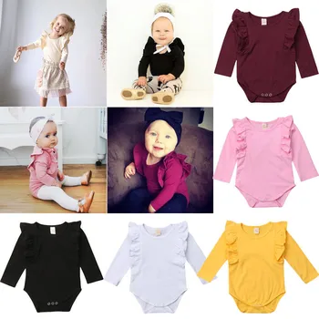 

PUDCOCO Newest Newborn Baby Kids Boys Girls Infant Casual Jumpsuit Cotton Long Sleeve Bodysuit Cotton kids Outfit Set 0-24M