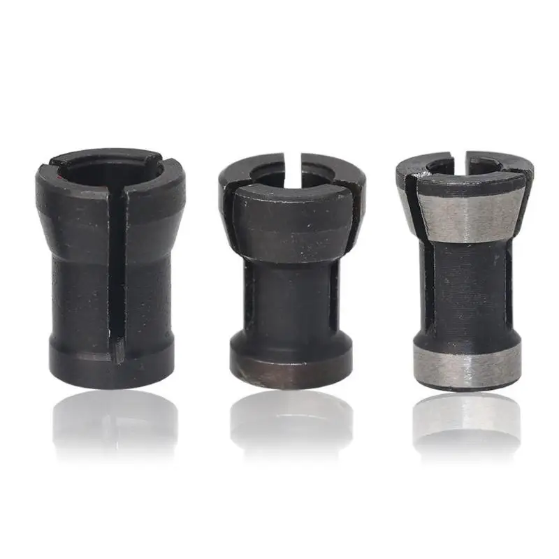 

3pcs/set High Precision Collet Chuck Set 6/6.35/8mm Steel Engraving Trimming Machine Electric Router For Machinery Manufacturing