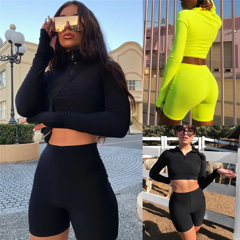 

Womens Sweatshirt Crop Tops Pants Set 2Pcs Tracksuit Sweat Suit