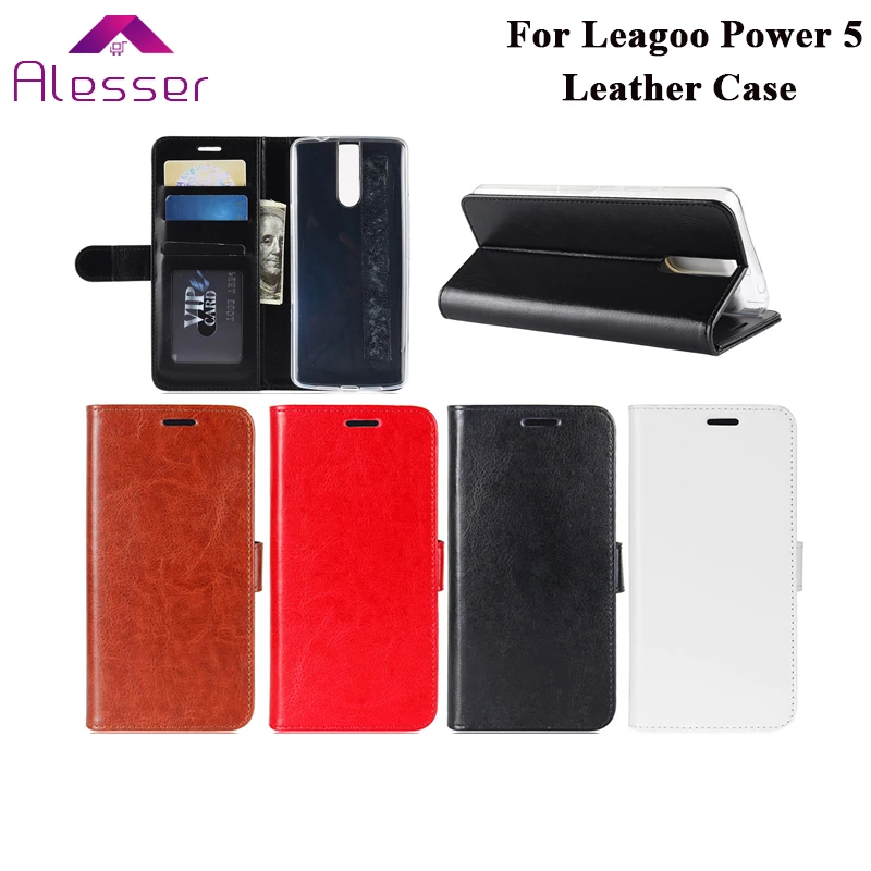 Alesser для Leagoo power 5 кожаный чехол откидная крышка 99 ''с карманом карт защитный