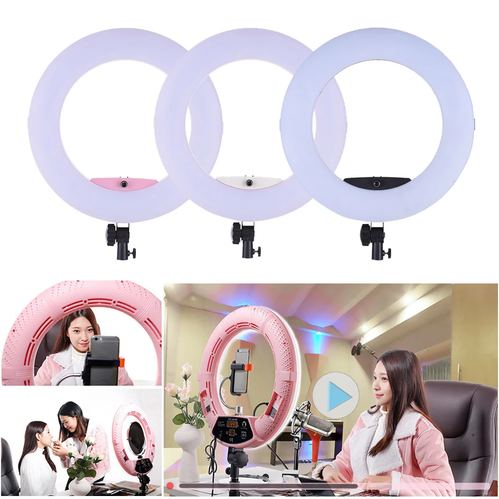 

Photography Studio Live FD-480II 96W LED Video Ring Light Lamp w/ LCD Display Make-up Mirror for Canon Nikon Sony Camera