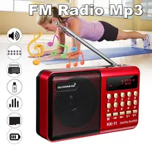 Мини портативный радио Ручной цифровой FM USB TF MP3-плеер динамик перезаряжаемый