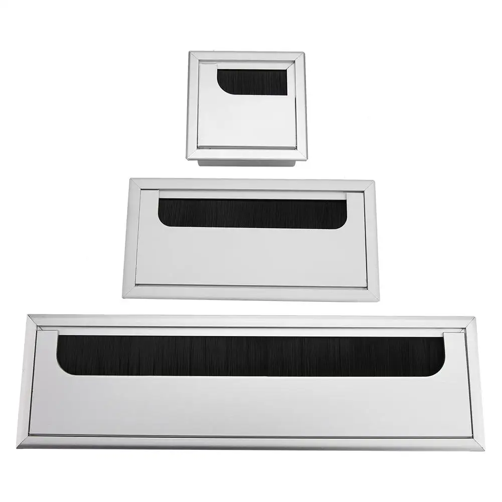 

Square Aluminium Desk Computer Wire Cable Tidy Outlet Insert Hole Top Cover