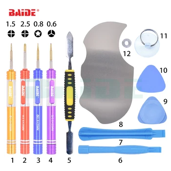 Best 12 In 1 Mobile Phone Repair Tool Kit For IPhone IPad Xiaomi Tablet PC Small Toys Hand Tools Set Pry Opening Screwdriver
