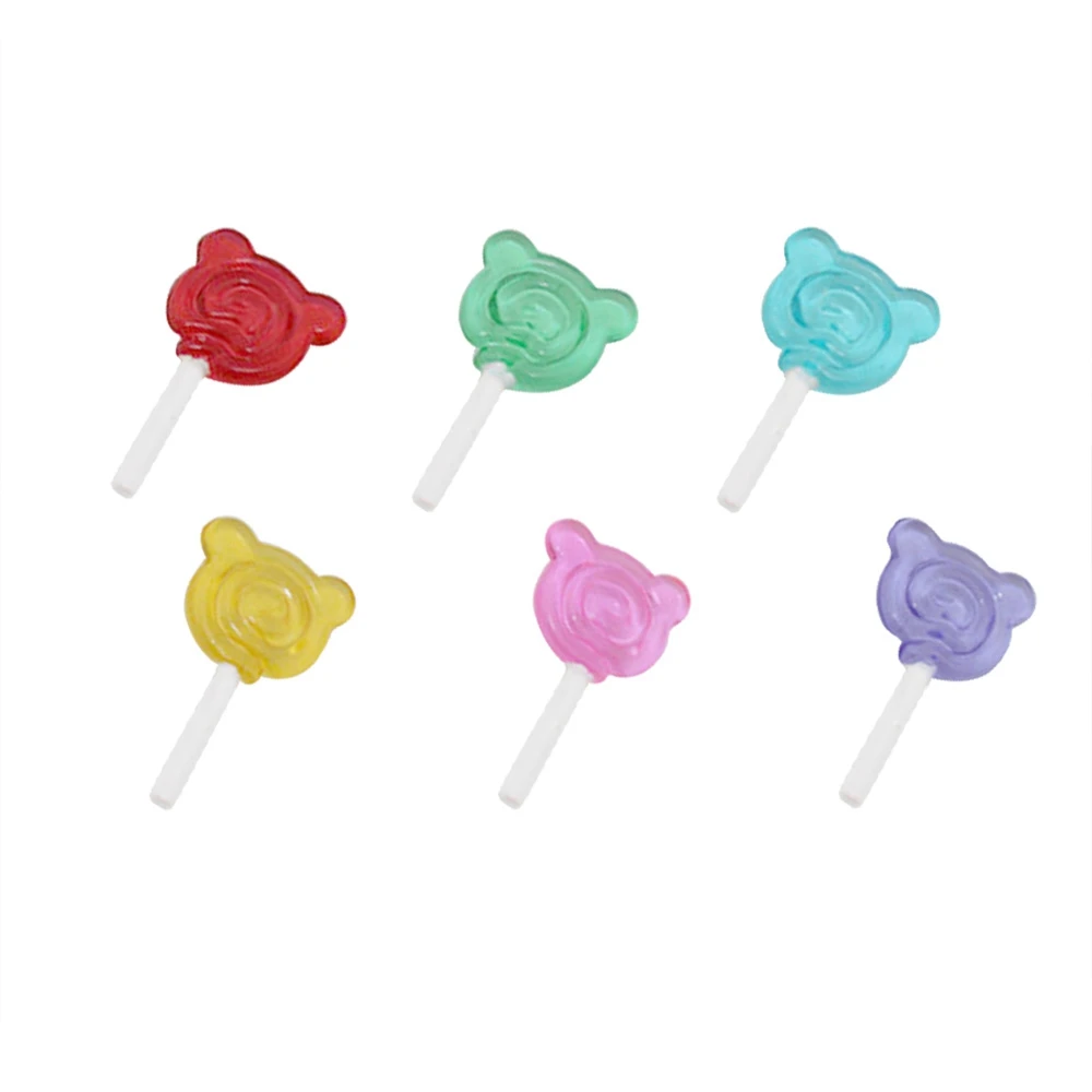 

1:6/12 6pcs Scale Lollipop Holder Candy Miniature Dollhouse-Accessories Toys Set
