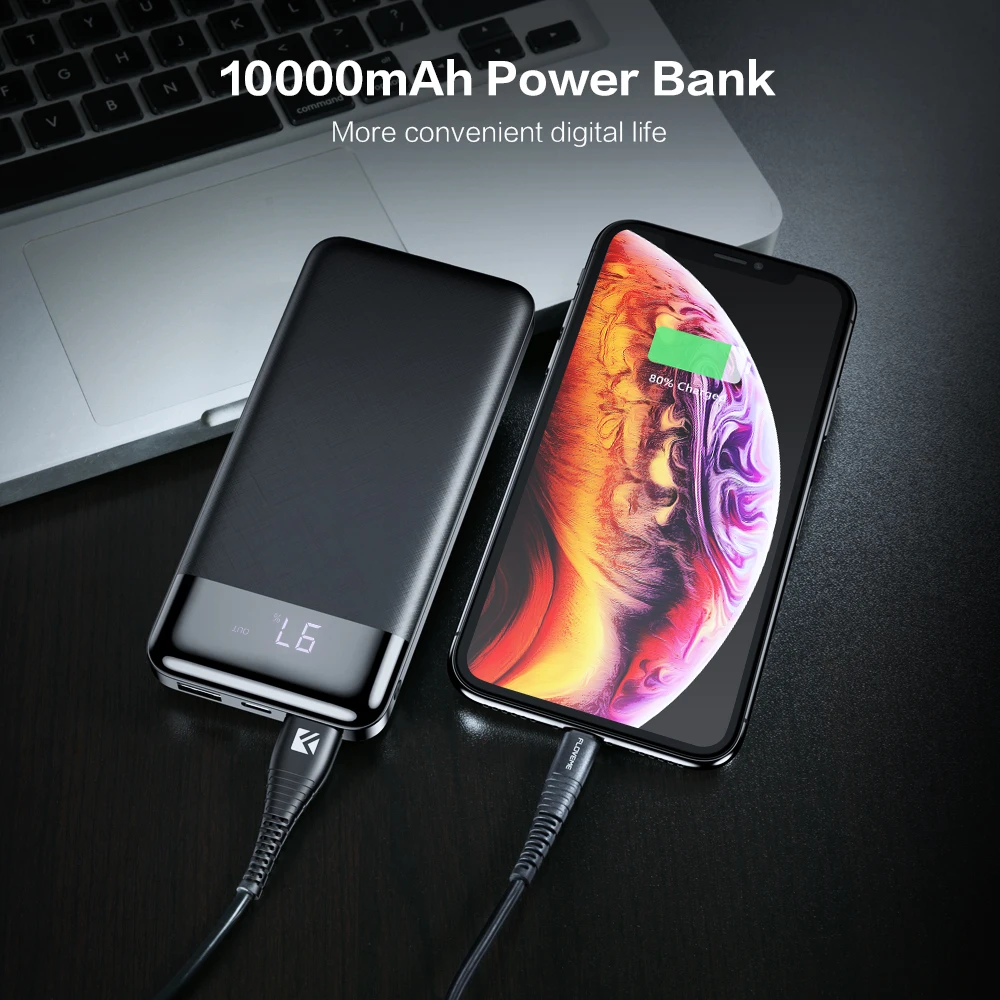 FLOVEME 10000 мАч портативное зарядное устройство быстрая зарядка тонкий внешний