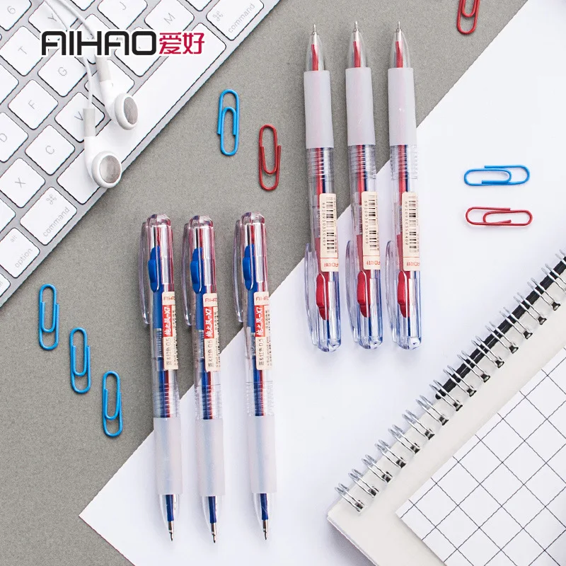 

High quality fluent writing excellent handle Double Color Press Ballpoint Pen Red / Blue Multicolor 0.5MM